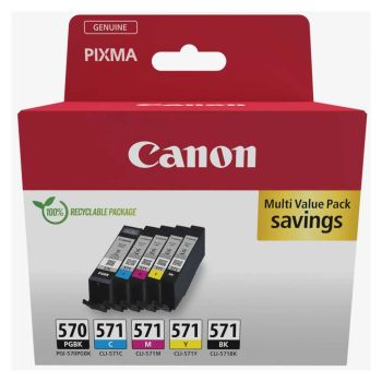 Canon PGI-570/CLI-571 PGBK/CMYK Ink Cartridge Multipack 0372C006