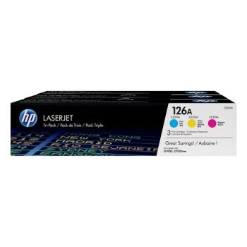 HP CF341A 126A CMY Rainbow Toner Cartridge Multipack (1,000 pages* each)