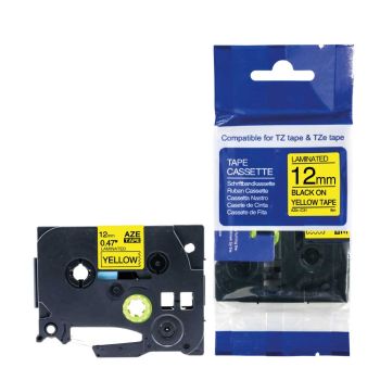 Compatible Brother TZeC31 TZC31 12mm Black on Fluorescent Yellow Tape
