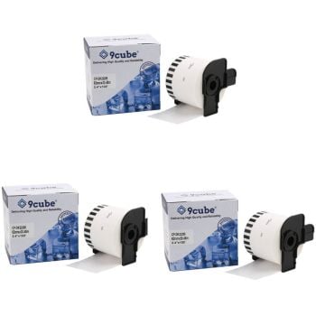 3 x Compatible Brother DK22205 62mm Continuous Length White Label Roll
