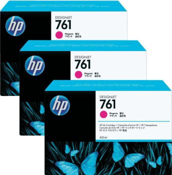 HP CR271A No.761 Magenta Ink Cartridges (3x 400ml)