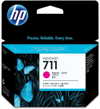 HP CZ135A 711 Magenta Ink Cartridges (3x 29ml )