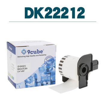 Compatible Brother DK22212 62mm Continuous White Label Roll
