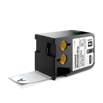 Dymo Laminated Wire Cable Wrap Black on White (38 x 39m) 1868708