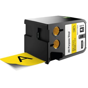 Dymo 54mm x 7m Yellow Vinyl with Black Text 1868775