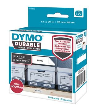 Dymo LabelWriter LW 1976200 Durable Shelving Labels (25x89mm) 100 Labels