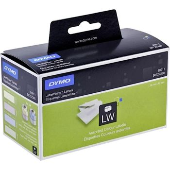 DYMO LabelWriter LW 99011 - Labels in Yellow, Pink, Blue and Green 89x28mm (4 x 130 labels)