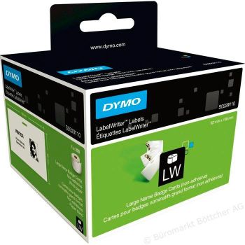DYMO LabelWriter LW S0929110 Non-Adhesive Large Name Badge Cards 62x106mm (1x 250 labels)