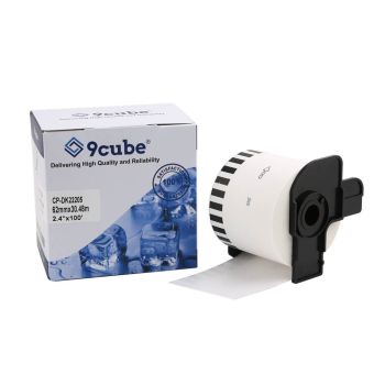 Compatible Brother DK22205 62mm Continuous Length White Label Roll