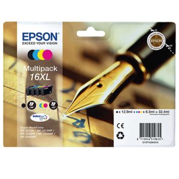 Epson C13T16364012 16XL CMYK Ink Multipack (1x 12.9ml + 3x 6.5ml)