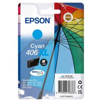 Epson 406XL Cyan Ink Cartridge (1,200 Pages*) C13T17H24010