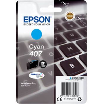 Epson 407 Cyan Ink Cartridge (1,900 Pages*) C13T07U240