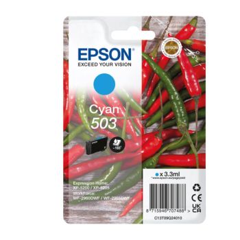 Epson 503 Standard Cyan Ink Cartridge (165 Pages*) C13T09Q24010