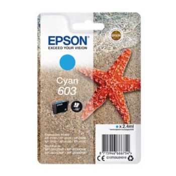 Epson 603 Cyan Standard Capacity Ink Cartridge (130 Pages*) C13T03U24010