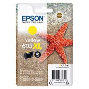 Epson 603XL Yellow High Yield Ink Cartridge (350 Pages*) C13T03A44010