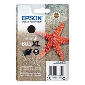 Epson 603XL Black High Yield Ink Cartridge (500 Pages*) C13T03A14010