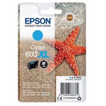 Epson 603XL Cyan High Yield Ink Cartridge (350 Pages*) C13T03A24010