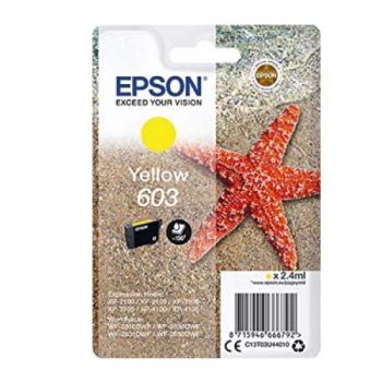 Epson 603 Yellow Standard Capacity Ink Cartridge (130 Pages*) C13T03U44010