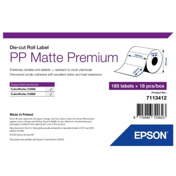 Epson 7113412 PP Matte Label Premium - 102mm x 152mm (85 Labels) 7113412