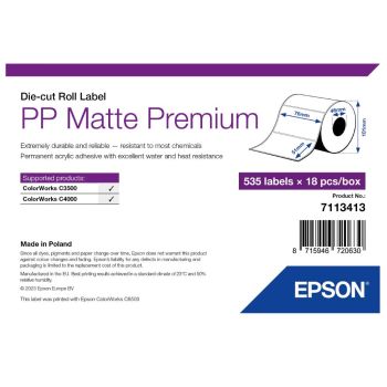 Epson 7113413 PP Matte Label Premium - 76mm x 51mm (535 Labels) 7113413