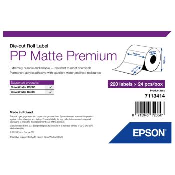 Epson 7113414 PP Matte Label Premium - 76mm x 127mm (220 Labels) 7113414