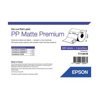 Epson PP Matte Label Premium, Die-cut Roll - 102mm x 152mm (800 Labels) 7113419