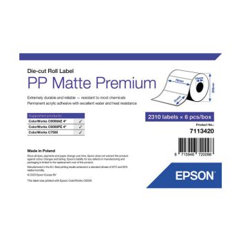 Epson PP Matte Label Premium, Die-cut Roll - 76mm x 51mm (2,310 Labels) 7113420