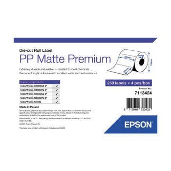 Epson PP Matte Label Premium, Die-cut Roll - 105mm x 210mm (259 Labels) 7113424
