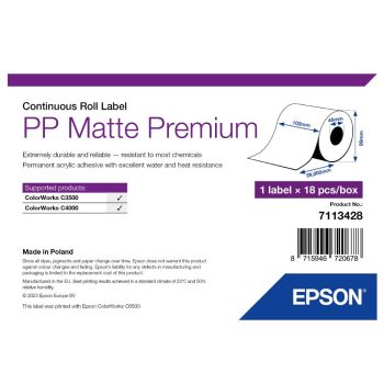 Epson 7113428 PP Matte Label Premium - 102mm x 29m 7113428