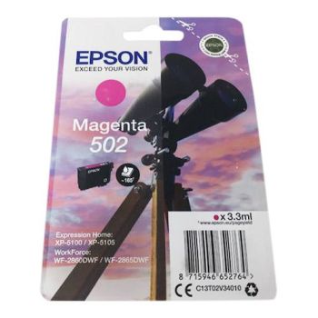 Epson 502 Standard Magenta Ink Cartridge (165 Pages*) C13T02V34010