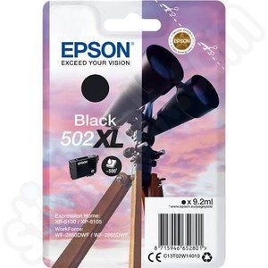 Epson 502XL High Yield Black Ink Cartridge (550 Pages*) C13T02W14010