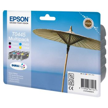 Epson T0445 Standard Yield CMYK Ink Cartridges (CMY - 8ml, K - 13ml) C13T04454010