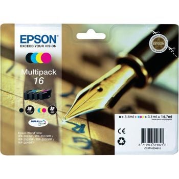 Epson C13T16264010 16 CMYK Ink Multipack (1x 5.4ml + 3x 3.1ml)