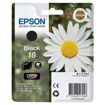 Epson 18 Standard Yield Black Ink Cartridge (5.2ml) C13T18014010