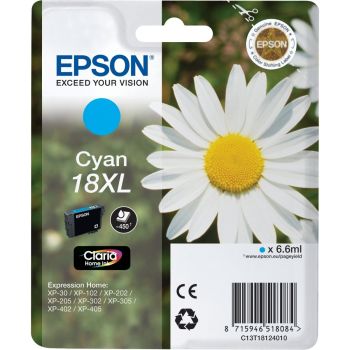Epson 18XL High Yield Cyan Ink Cartridge (6.6ml) C13T18124012