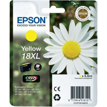 Epson 18XL High Yield Yellow Ink Cartridge (6.6ml) C13T18144010