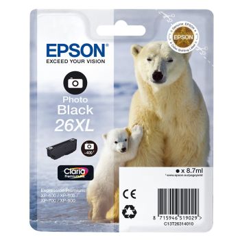 Epson T2631 High Yield 26XL Photo Black Ink Cartridge (8.7ml) C13T26314010