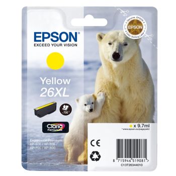Epson T2634 High Yield 26XL Yellow Ink Cartridge (9.7ml) C13T26344010