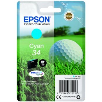 Epson 34 C13T34624010 Cyan Standard Capacity Ink Cartridge (300 Pages*)