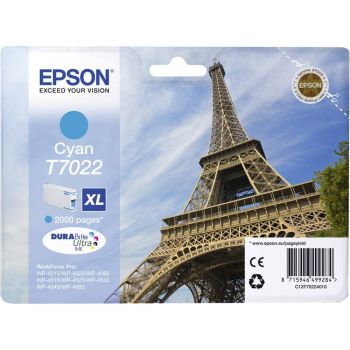 Epson C13T70224010 T7022 High Yield Cyan Ink Cartridge (2,000 pages*)