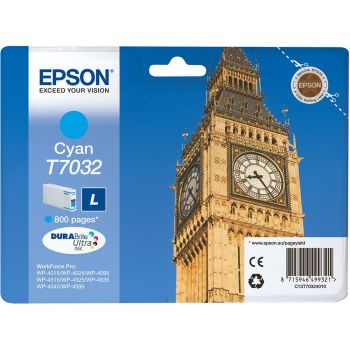 Epson C13T70324010 T7032 Standard Yield Cyan Ink Cartridge (800 pages*)