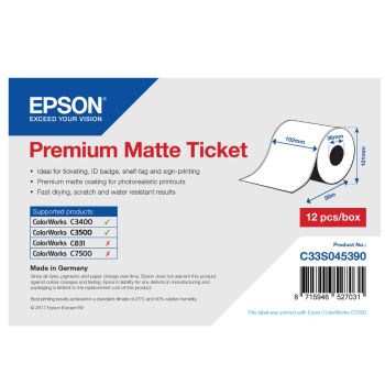 Epson C33S045390 Premium Matte Ticket - 102mm x 50m
