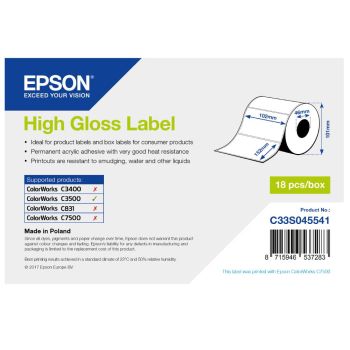 Epson C33S045541 High Gloss Label - 102mm x 152mm (210 labels)