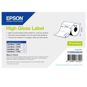 Epson C33S045542 High Gloss Label - 76mm x 51mm (610 labels)