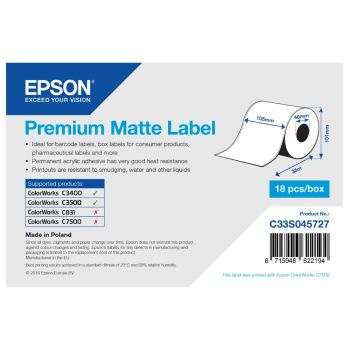 Epson C33S045727 Premium Matte Label - 105mm x 35m C33S045727
