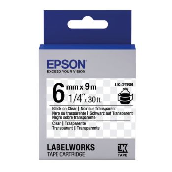Epson LK-2TBN Black On Clear 6mm Label (9 Meters) C53S652004