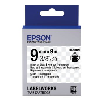 Epson LK-3TBN Black On Clear 9mm Label (9m) C53S653004