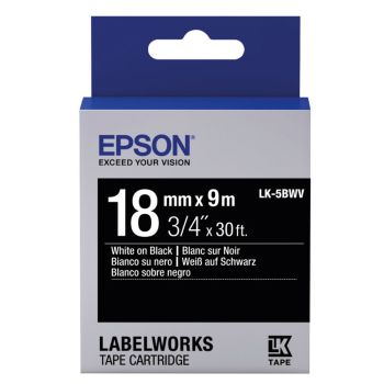 Epson LK-5BWV White On Black 18mm Label (9m) C53S655014