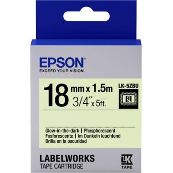 Epson 18mm LK-5ZBU Glow-In-The-Dark Tape (5 Meter Roll) C53S655015