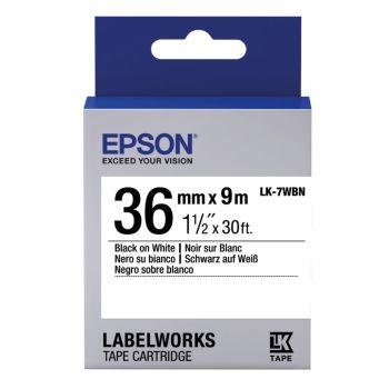 Epson LK-7WBN Black On White 36mm Label (9m) C53S657006